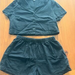 SHEIN Black Elastic Waist Shorts